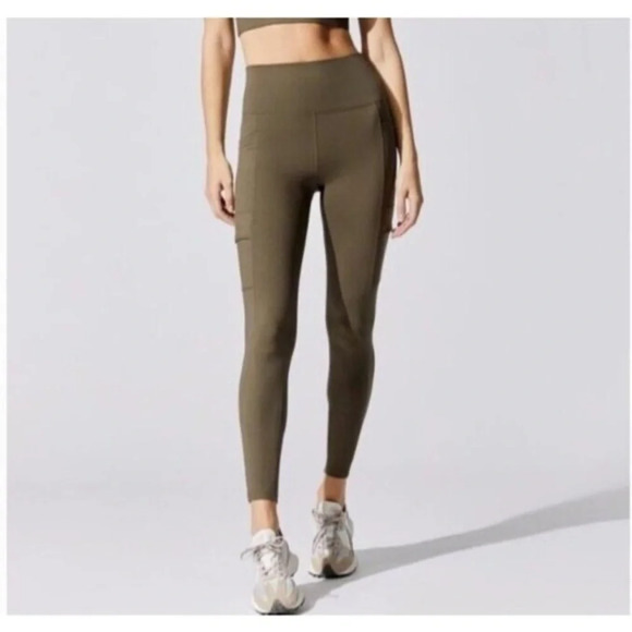 NWT Carbon38 Utility Cargo Green High Rise Full Length Leggings Size XS - Picture 11 of 11